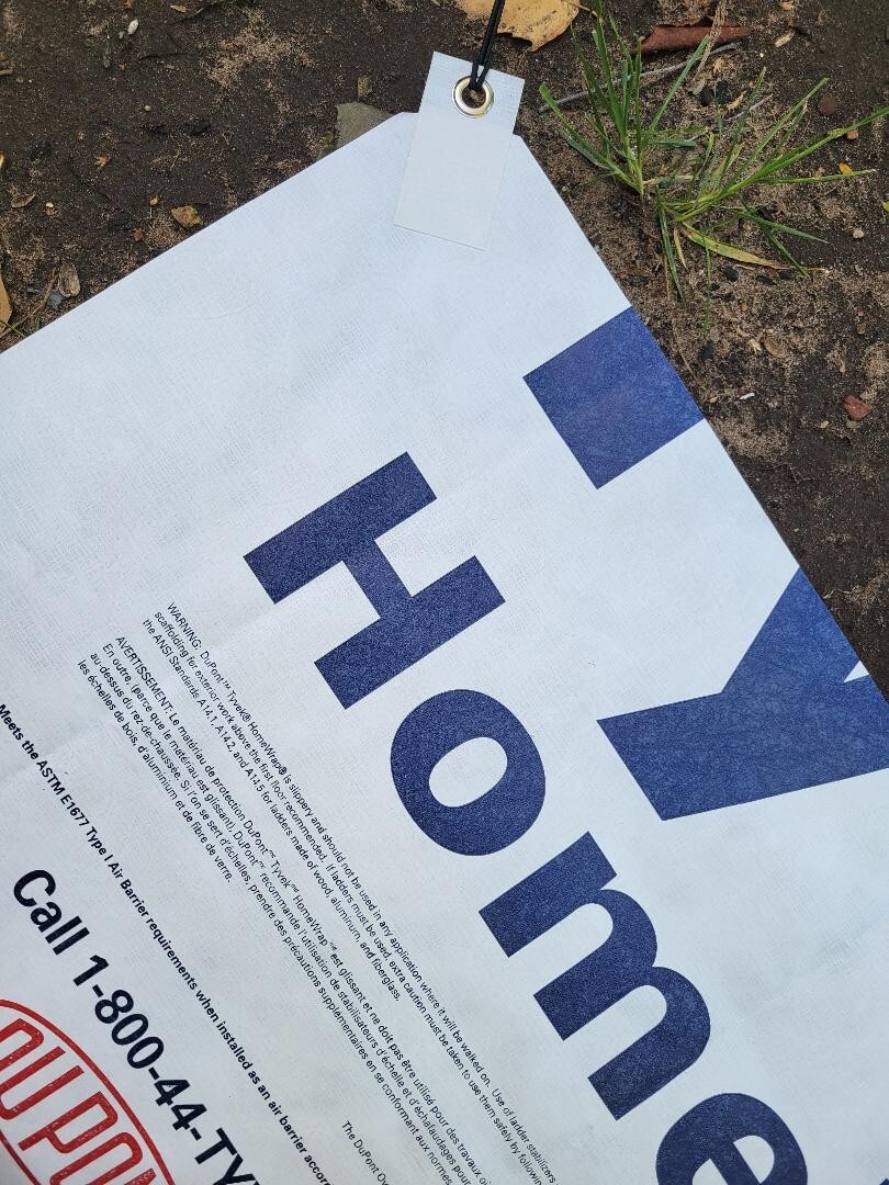 4 - Peel & Stick Grommet Tabs w/ Cords for Tyvek Homewrap Tent Footprint sheets