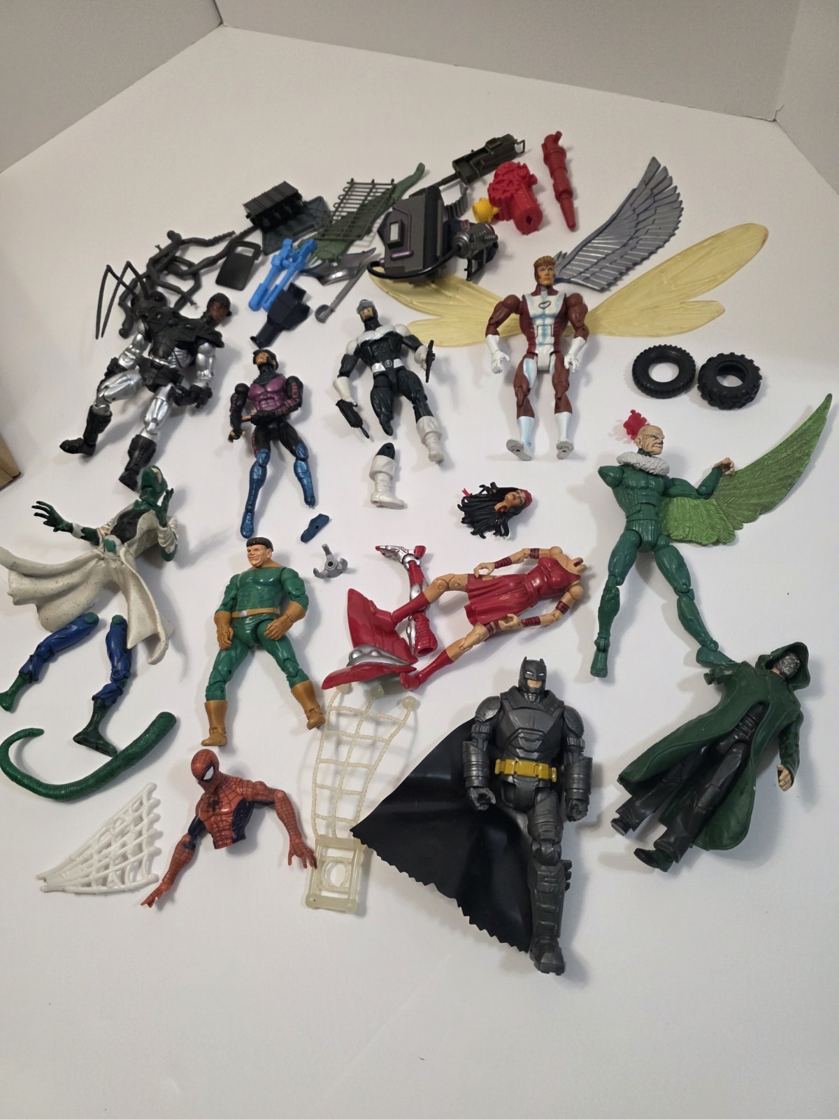 Mixed Lot of Junk Action Figures and Toys For Parts Access Missing Junk Toy Box