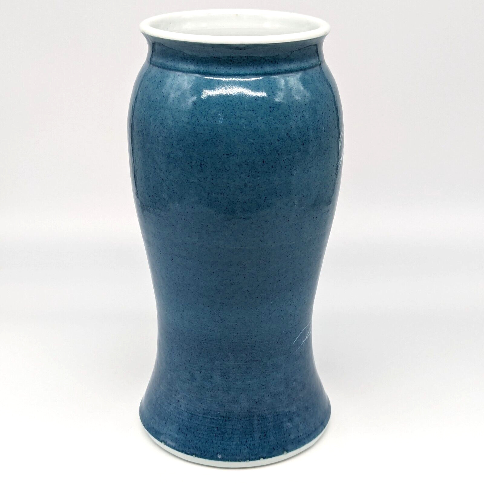 Chickadee Vase Pottery Bird Blue Pine Branches Georgetown Maine