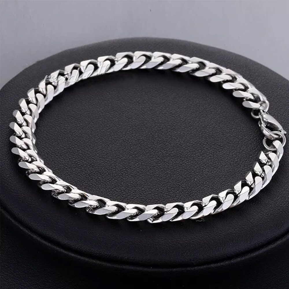 16-30" Stainless Steel Silver Chain Cuban Curb Necklace 3/5/7/9/11mm Womens Mens