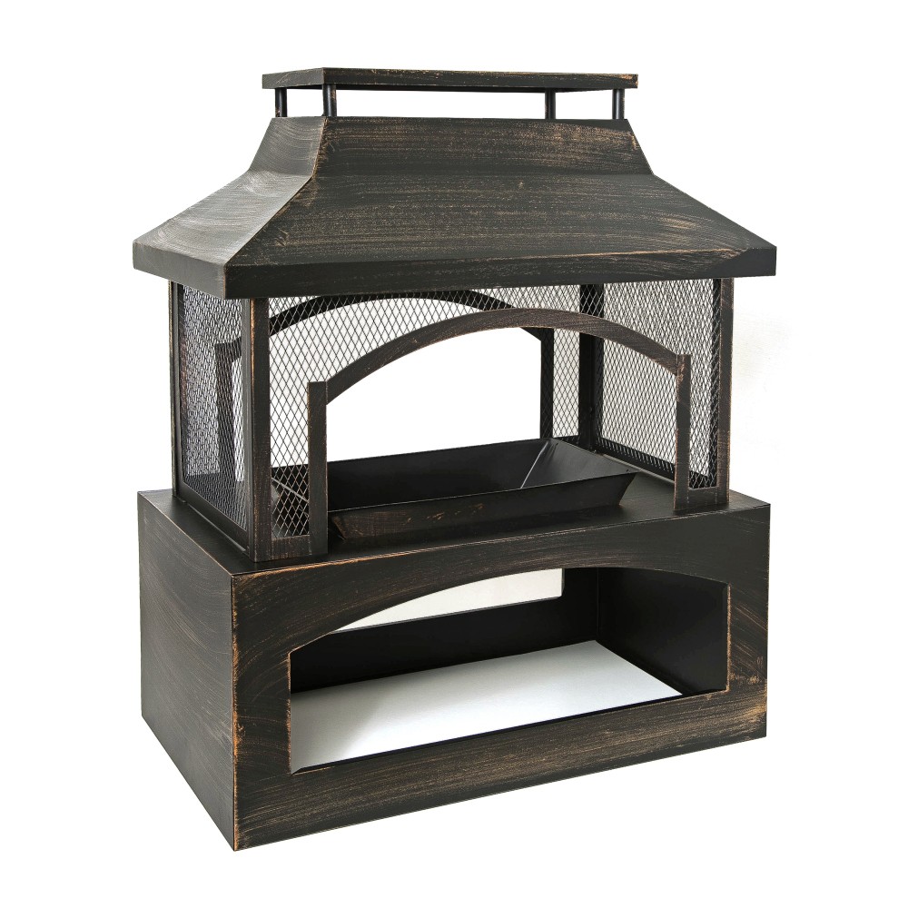 Metal Outdoor Wood Burning Fireplace Log Burner Fire Pit Patio Garden Backyard