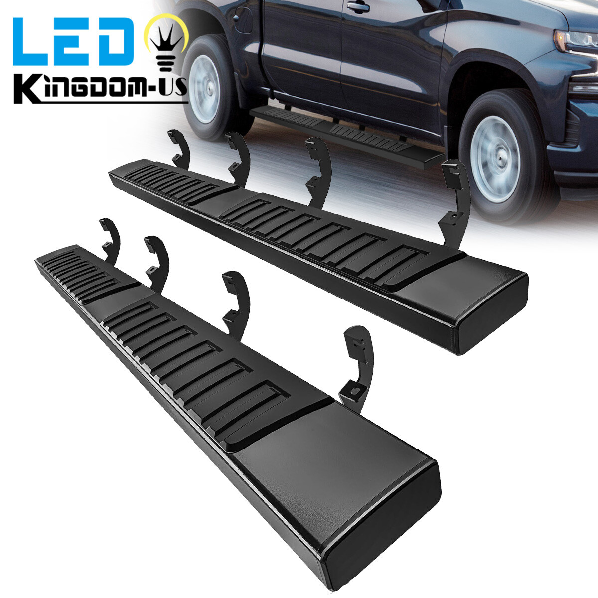 Running Boards for 19-26 Silverado Sierra 1500 Crew Cab 6" Nerf Bars Side Steps