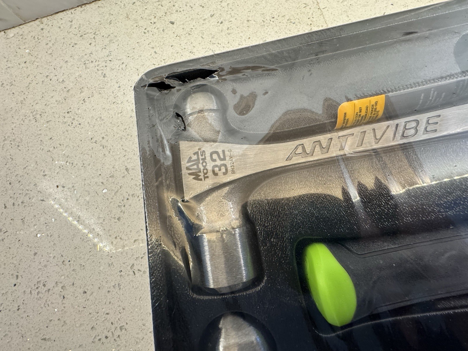 Mac Tools BH3AVS-3 Green Heavy Hitter AntiVibe 3-Piece Ball Peen Hammer Set NEW