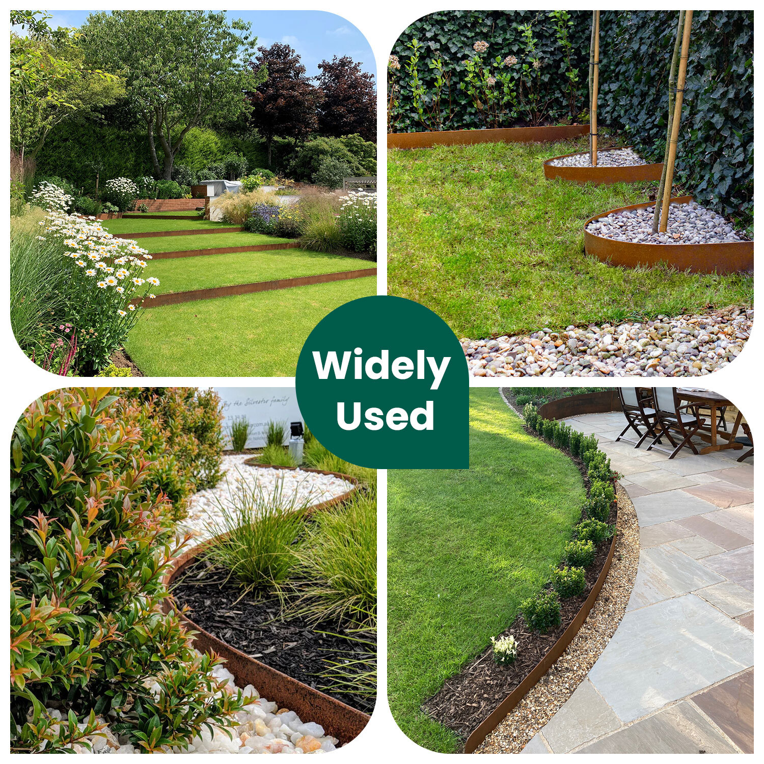 8-INCH Corten Steel Edging 6-PACK Garden Lawn Landscape Rusted Metal Border 20FT