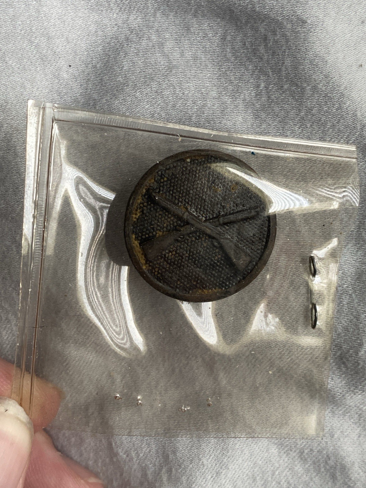 World War One WW1 Type I US Army Infantry Collar Disc Pin Back Variant Pebbled