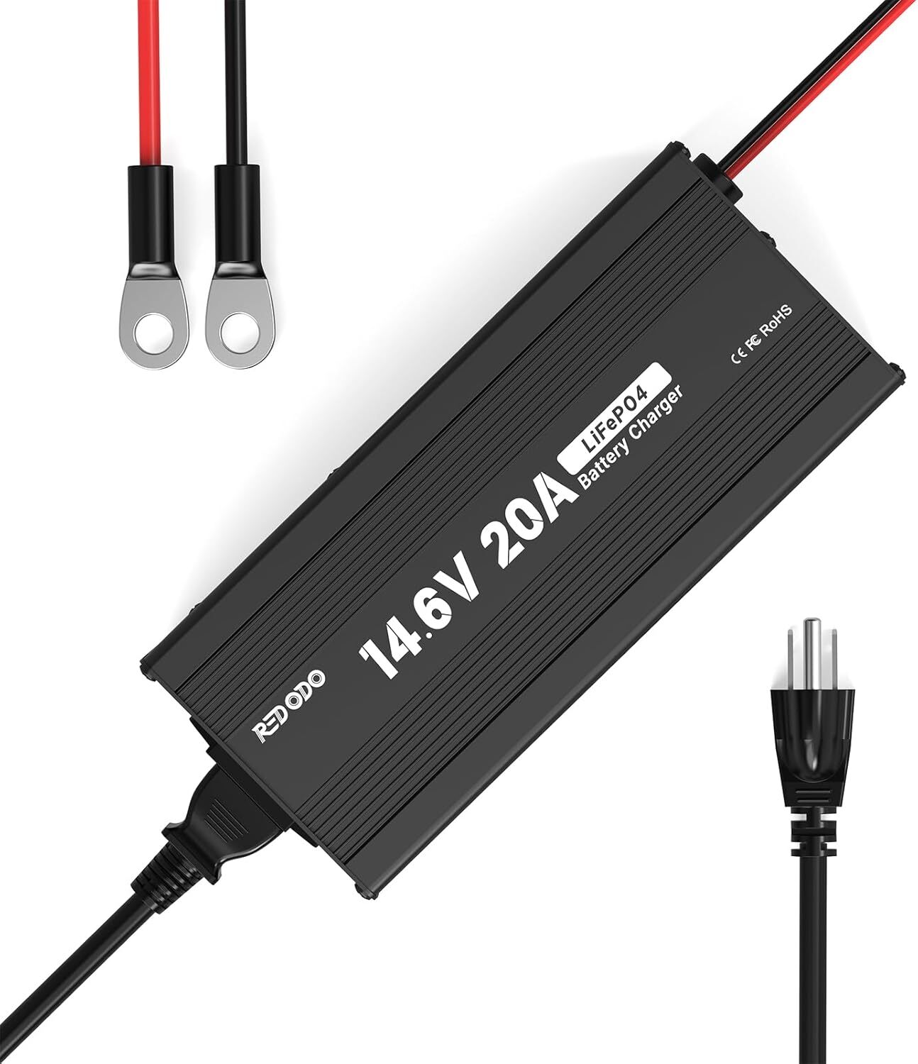 Redodo 14.6V 20A LiFePO4 Battery Charger Fast Charging for Lithium Battery Used