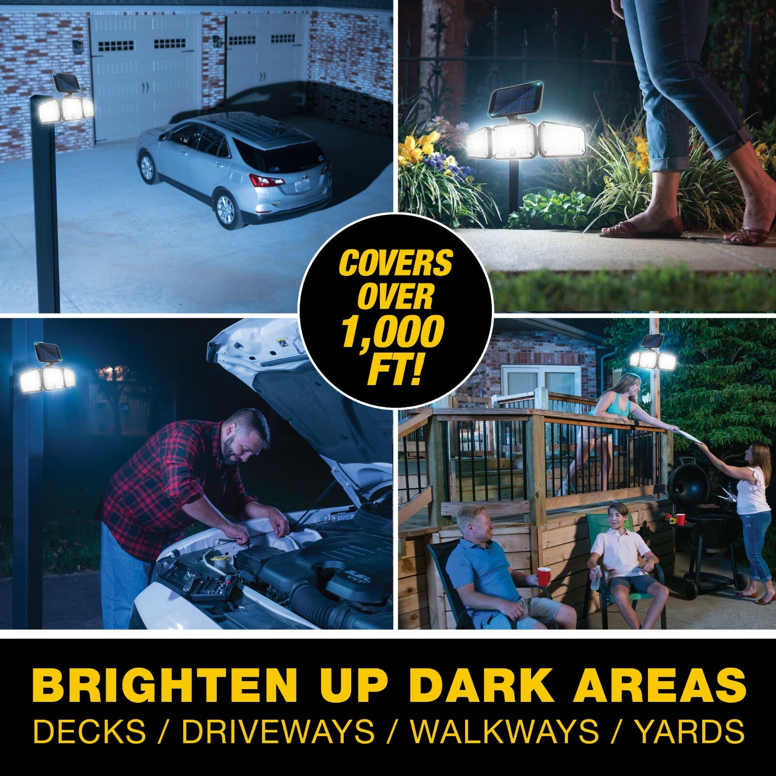 Bell + Howell Bionic Flood Light Max Solar Powered LED Motion Sensor Light