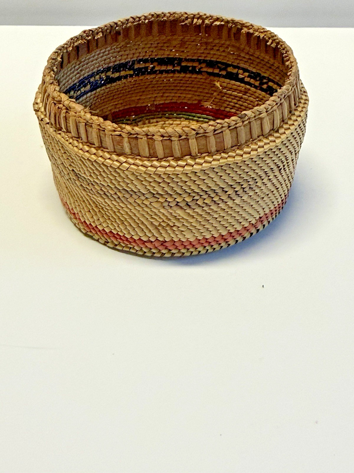 Antique Native American Indian Nootka Lidded Nootka Basket; Early 1900's; #A19