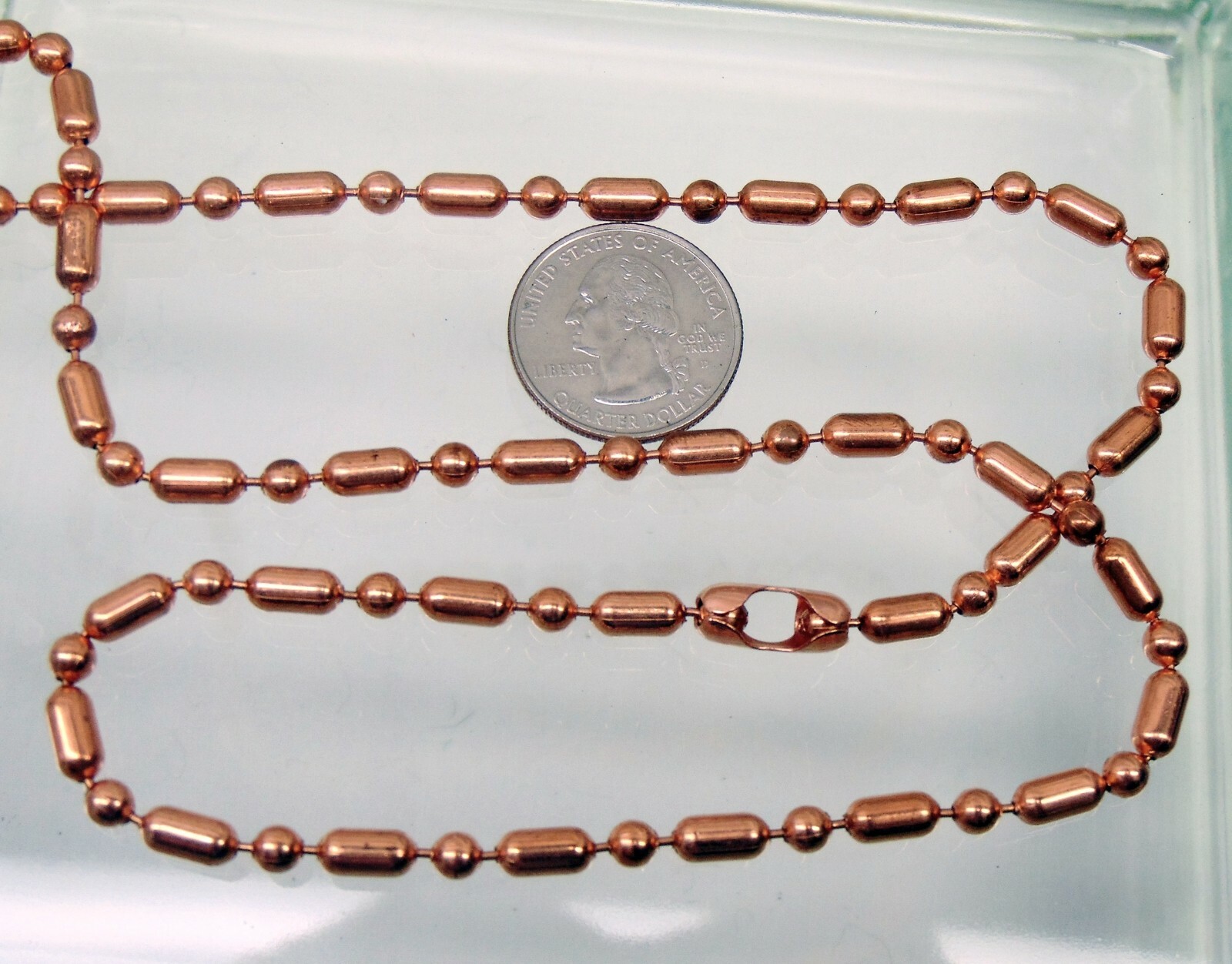100% COPPER Ball + Bar Chain ~ NECKLACES ~ 4.5mm bead ~ #10 size Various Lengths