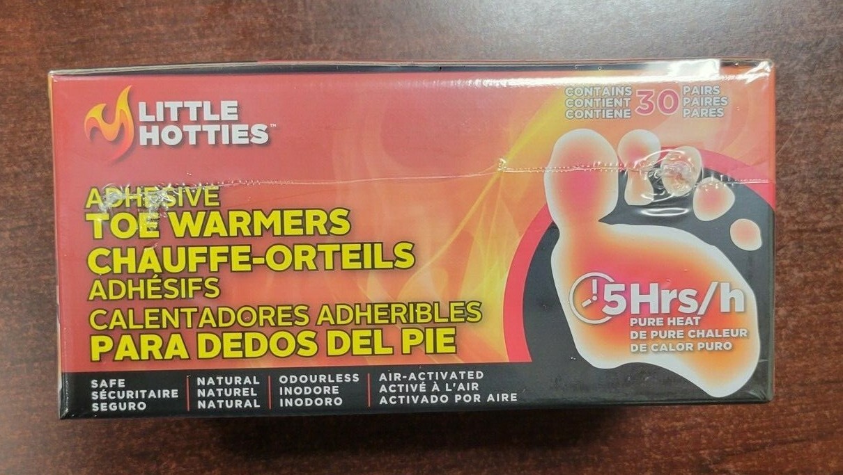 30 Pair Little Hotties Adhesive Toe Foot Warmer Pure Heat Air Activated exp 7/26