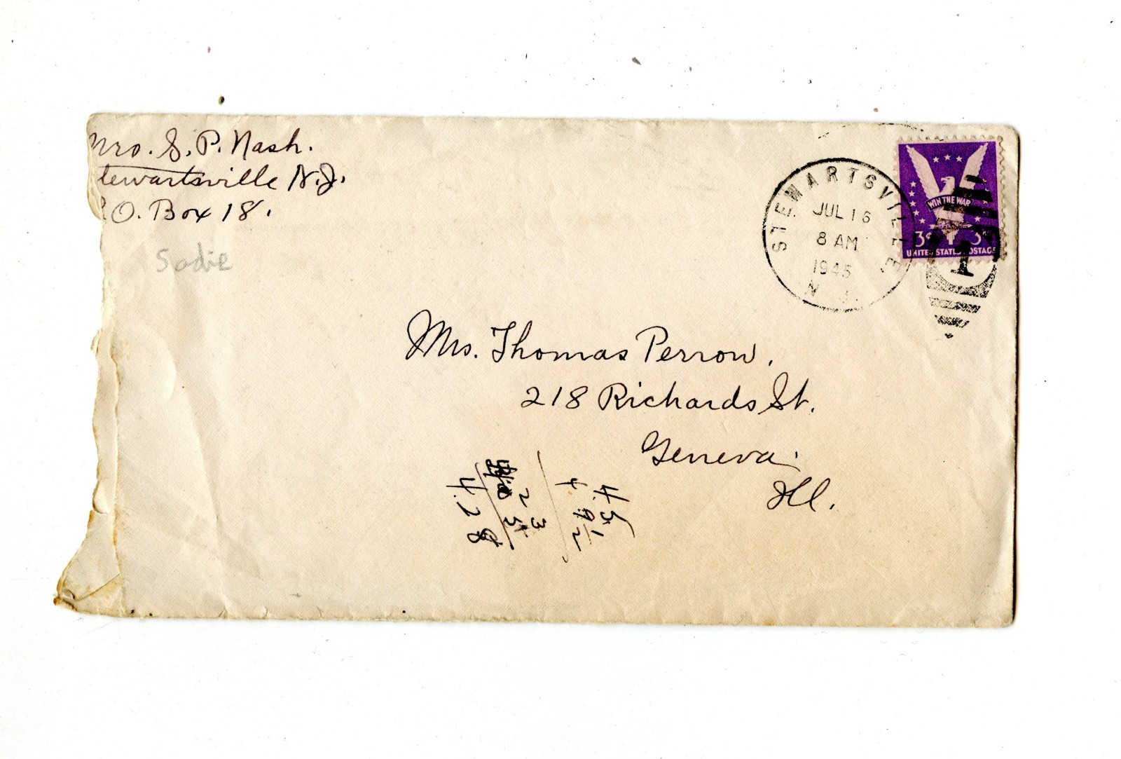 Letter Stewartsville New Jersey July 1945 First Hand Account of Flood Disaster