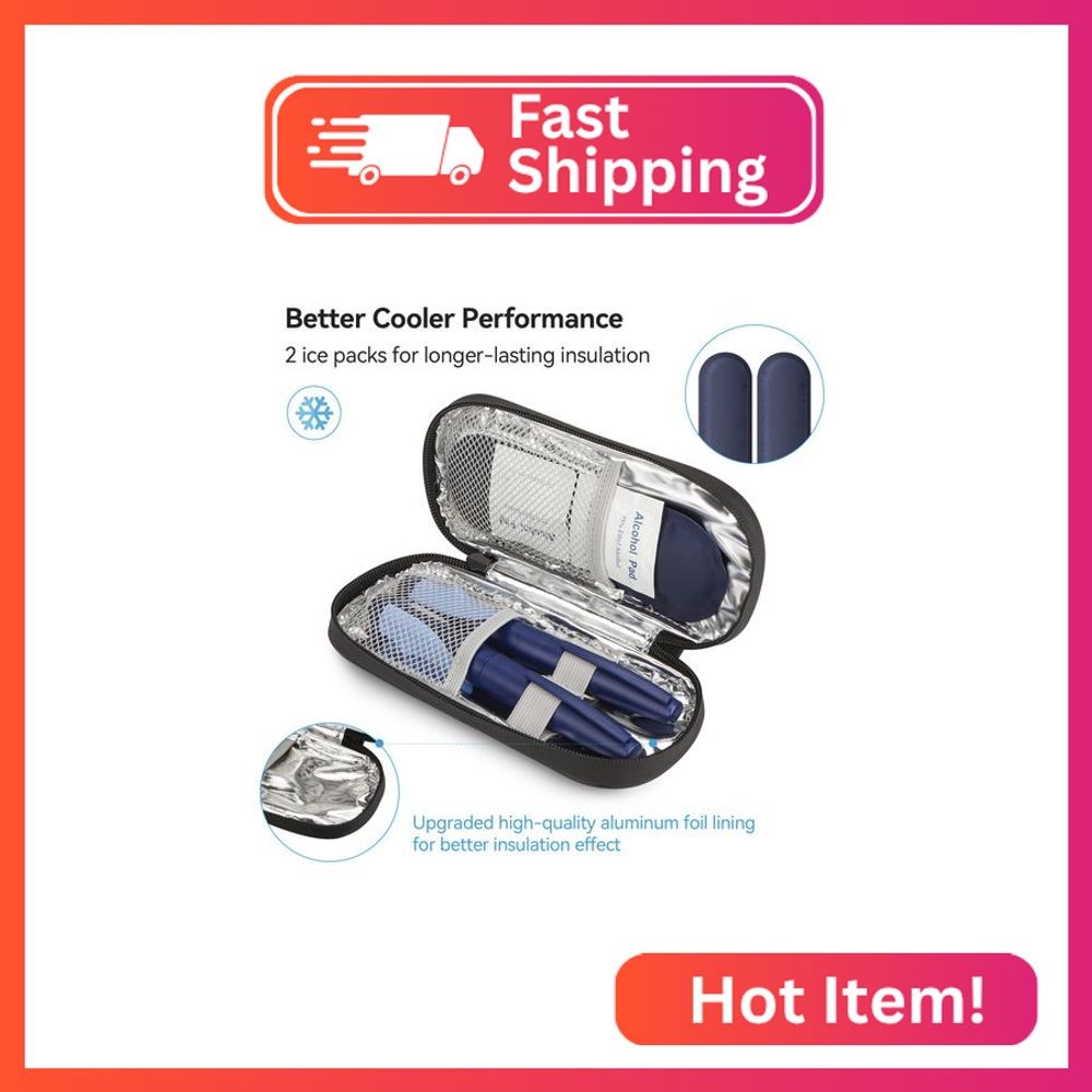 Gelozid Insulin Pen Cooler Travel Case Diabetic Medication Insulated Cool Organi