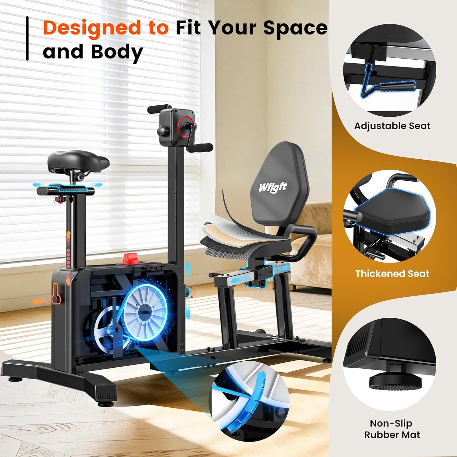 Recumbent Exercise Bike For Seniors Gym Stationary Bikes Workout Bike Indoor