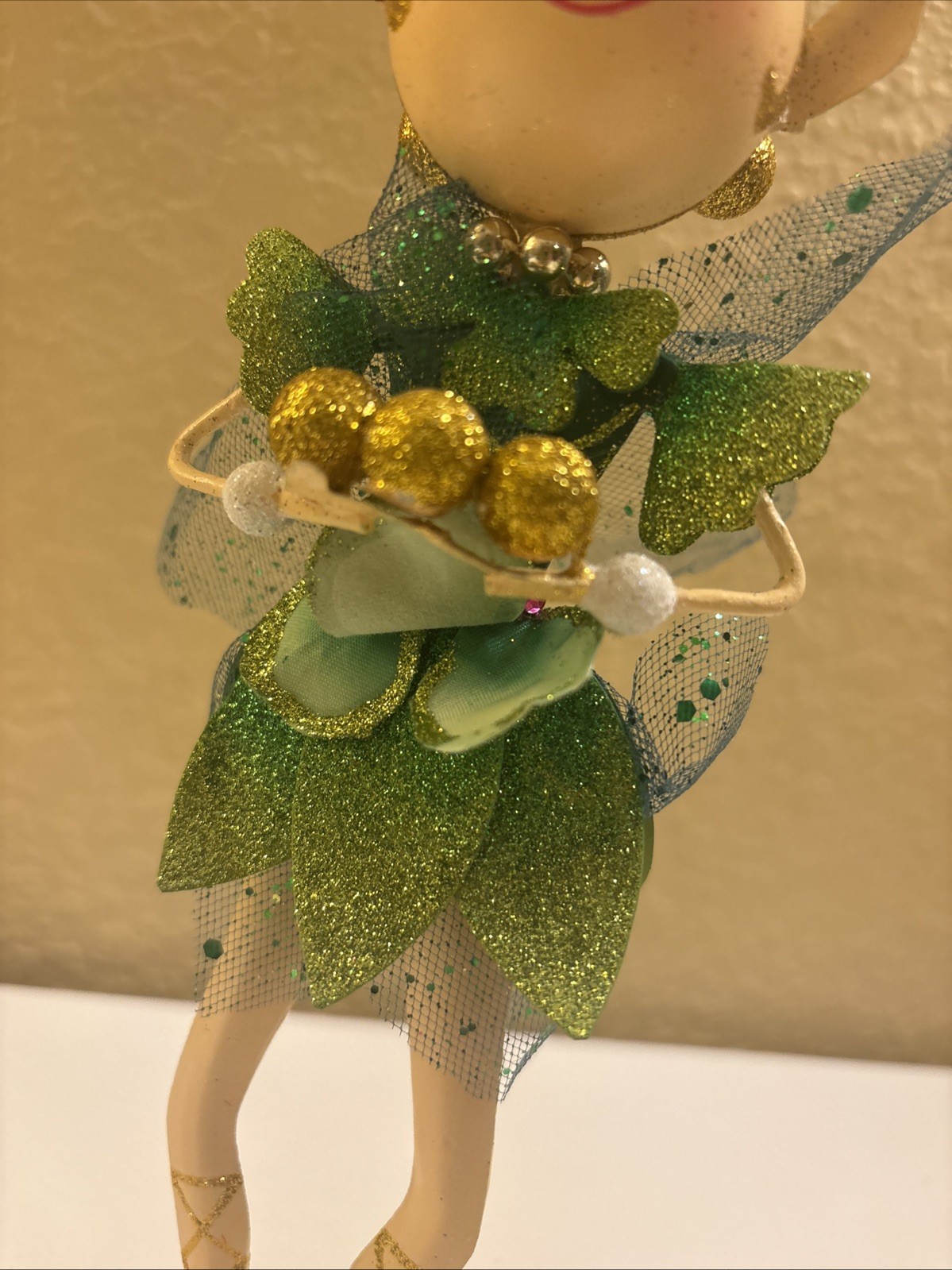 Pier 1 One Rare Celtic St. Patrick's Day Fairy Glitter Metal 11.5" Damage (a80