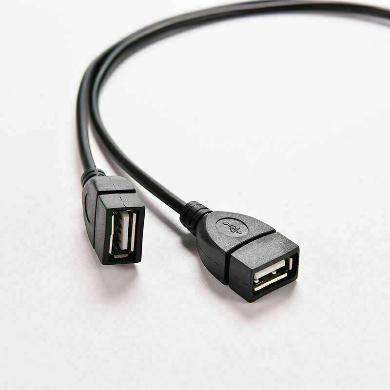 USB 2.0 A Male To 2 Dual USB Female Jack Y Splitter Hub Power Cord Adapter Cable