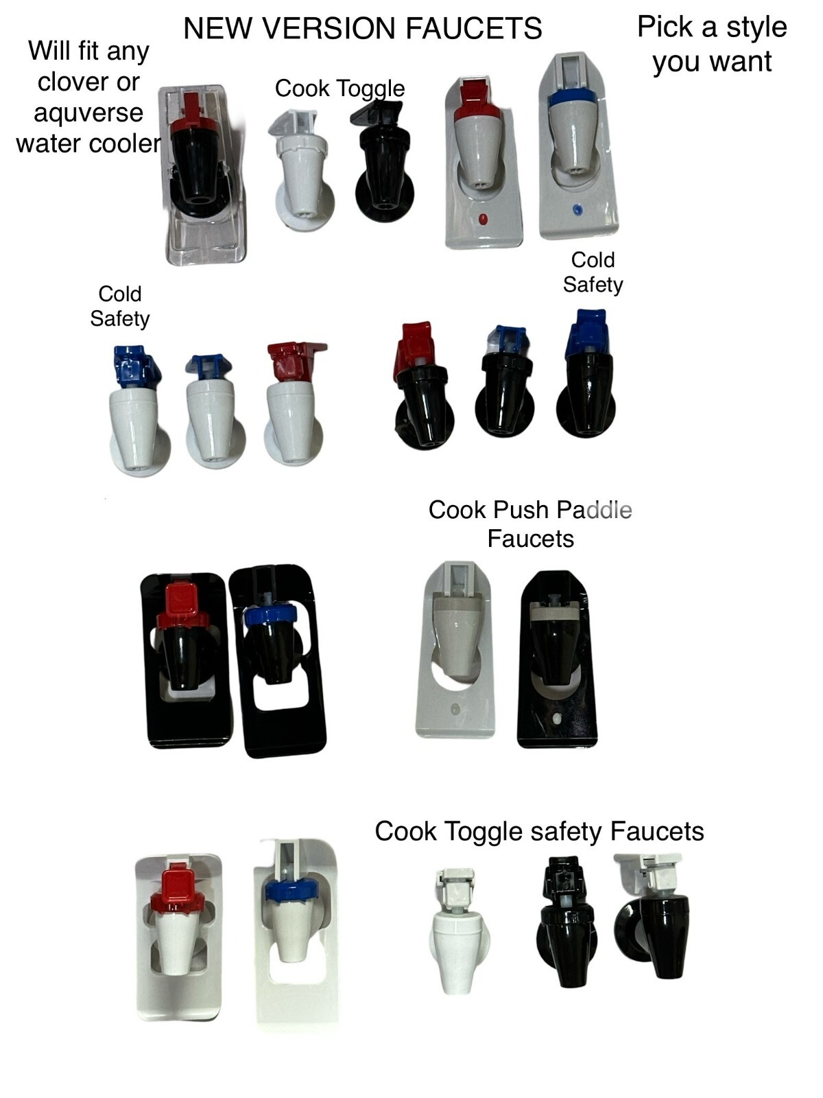 WATER COOLER AQUVERSE or CLOVER FAUCETS HOT AND COLD