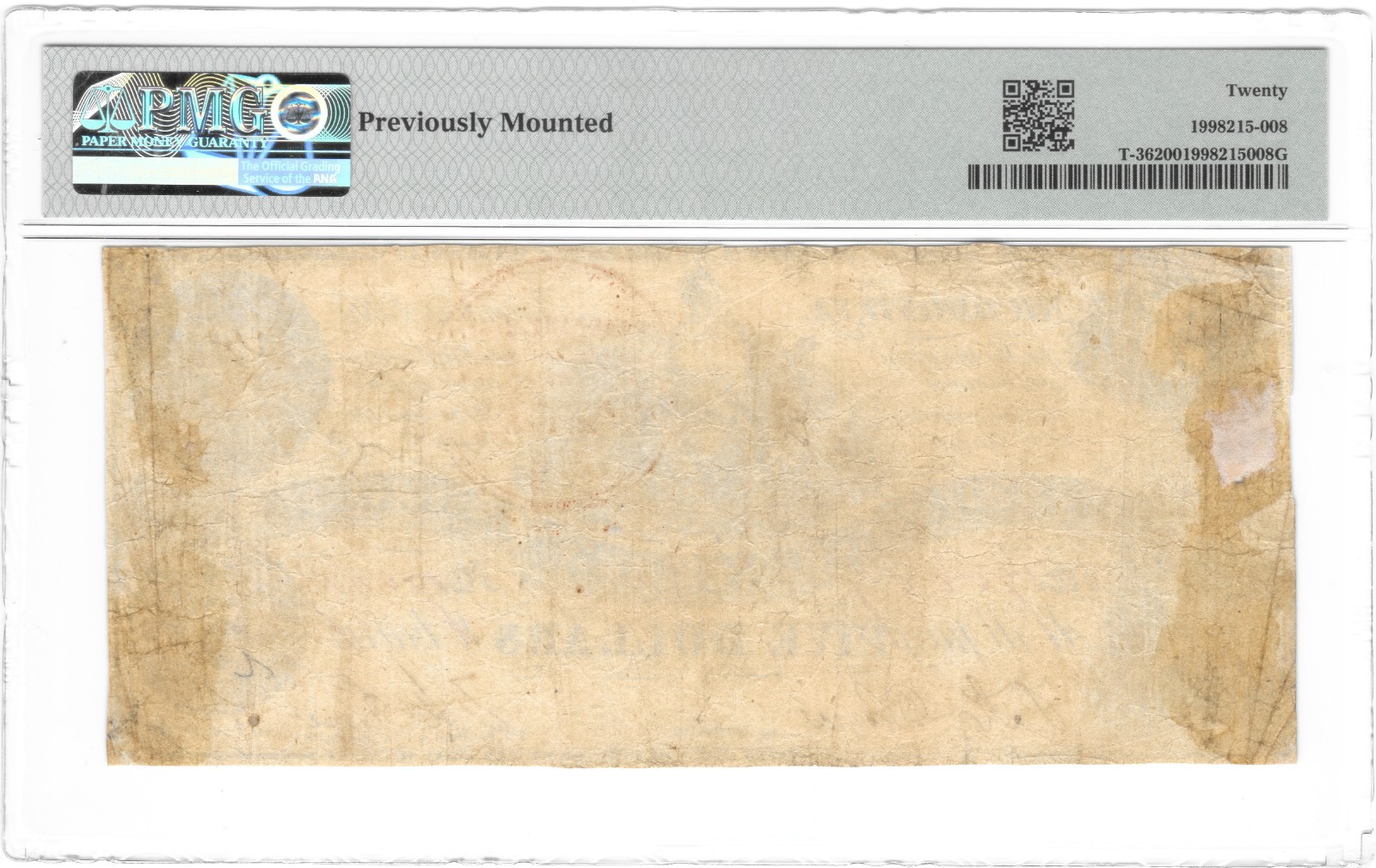 Rare T-36 $5 1861 w/ Red Trans-Mississippi Stamp Confederate PF-4 PMG VF 20 Note