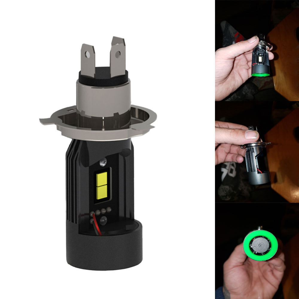 12/24V 5Color Angel Eye LED H4 HS1 P43T Car Headlight Bulb Motorcycle Lamp BA20D