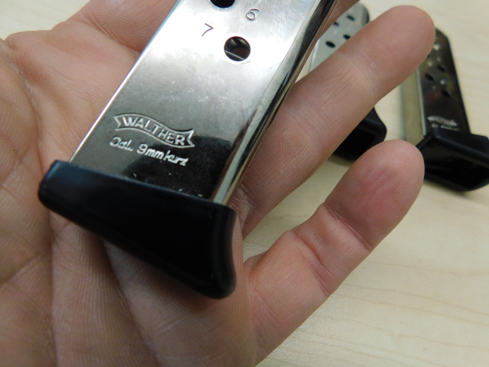 3 NEW - WALTHER PPK/S - PPKS - 7RD 380ACP Factory OEM Nickel Magazines (W111)