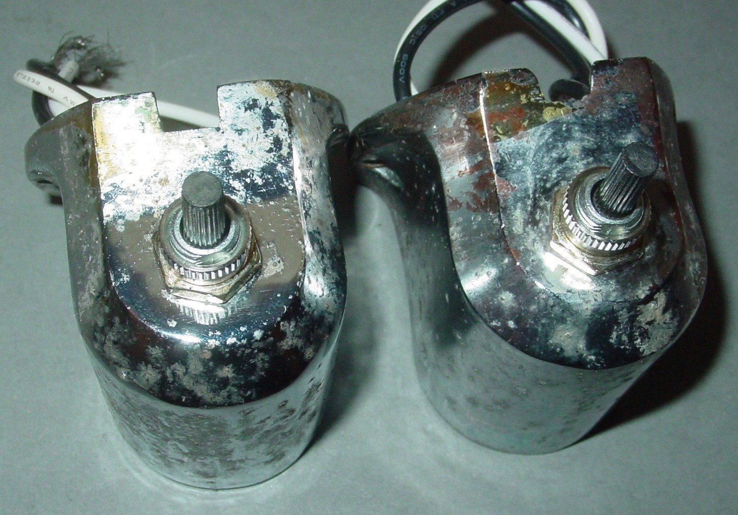 2 Vintage Boat Sconces Lot Art Deco Low Profile Compact Chrome Light Fixture