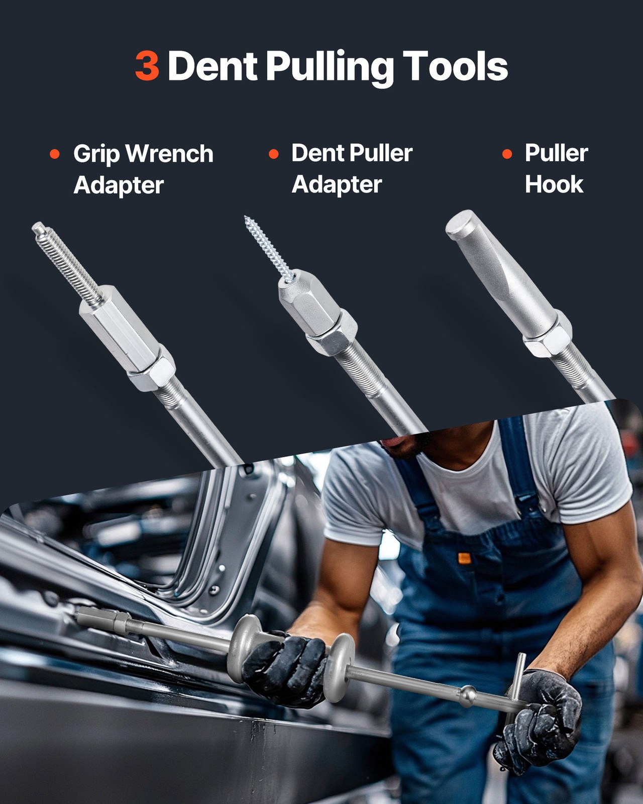 VEVOR 9-Way Slide Hammer Puller Set Front Rear Wheel Hub Bearing Remover 15PCS