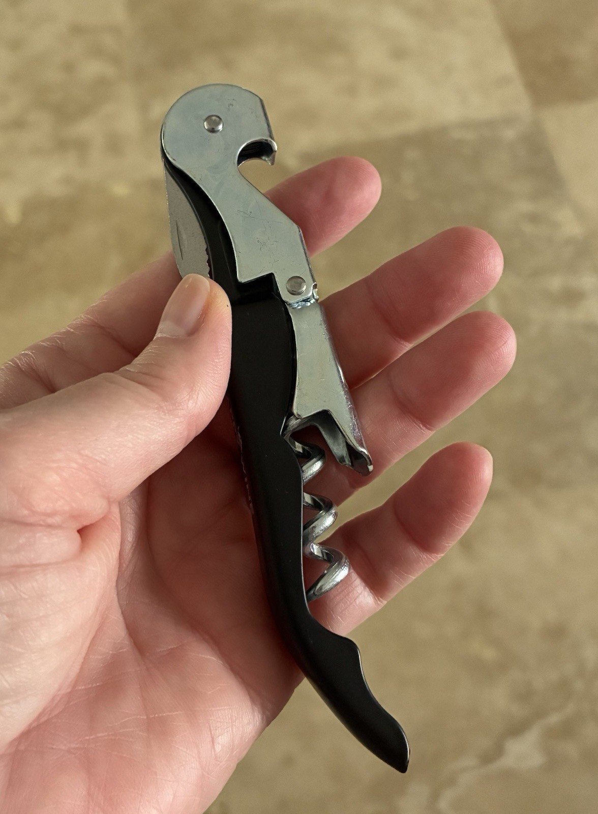 NEW “Happy Wine” Black Wine Key Corkscrew Opener