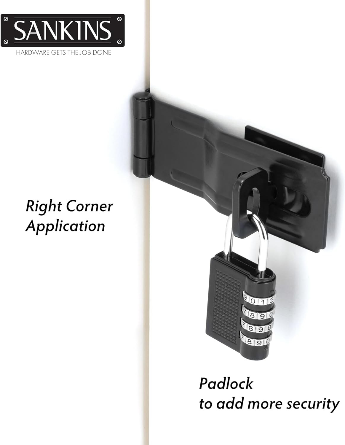 4-1/2" Swivel Staple Safety Hasps, Gate Door Hasp Latches Safety Packlock Clasp