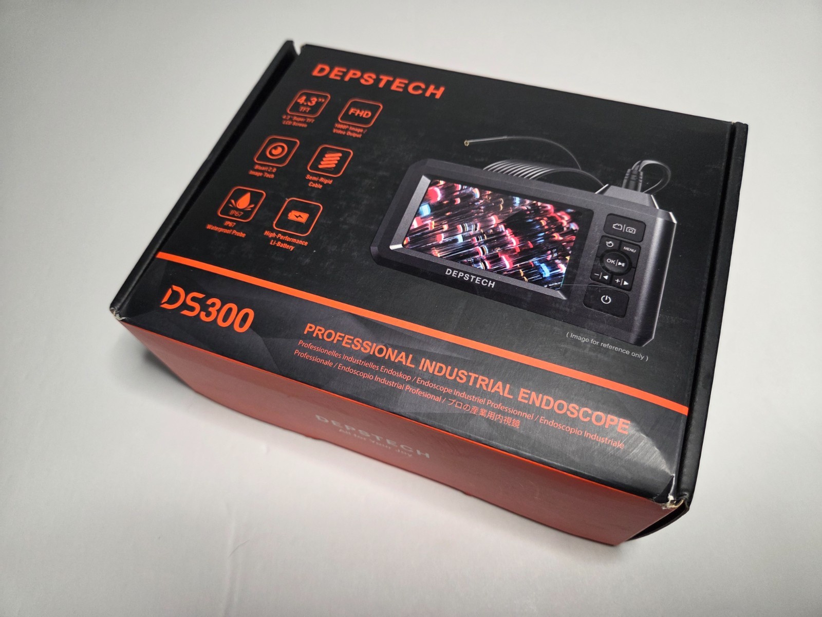 DS300 Depstech 4.3 Inch LCD Screen Professional Industrial Endoscope 1080p HD