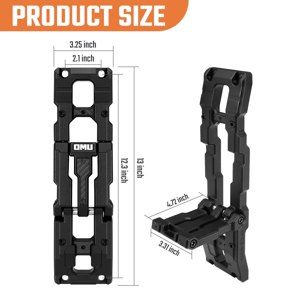 Foldable Carbon Fiber Door Hinge Step for 07-26 Jeep Wrangler JK JL Gladiator JT