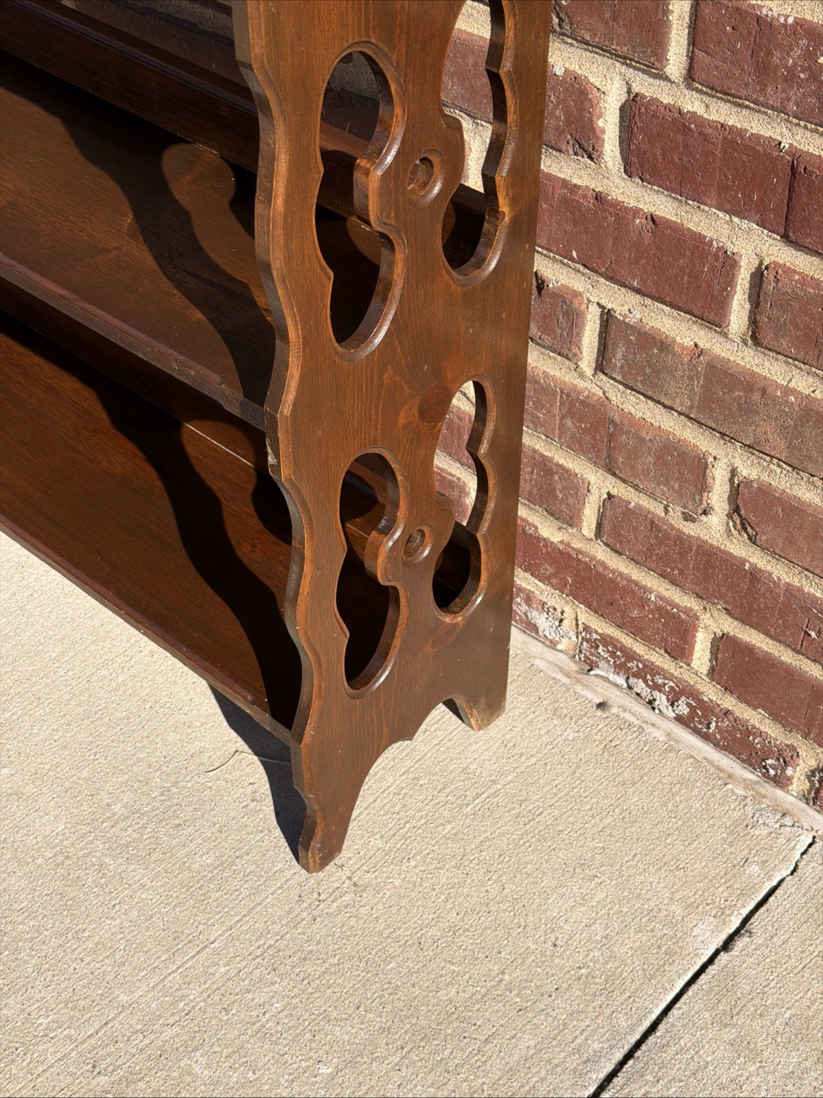 Antique 3 Shelf Wood Bookshelf, Victorian 37”L 33.5”H 9”D