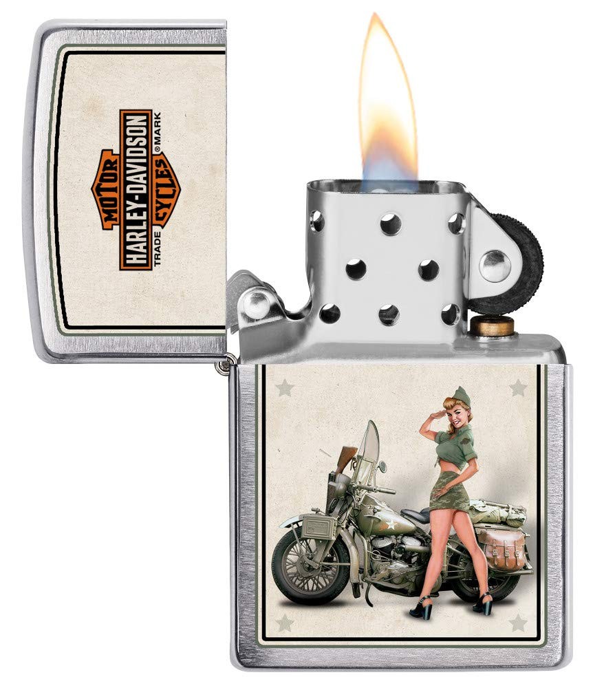Zippo Harley-Davidson US Army Brushed Chrome Pocket Lighter, One Size