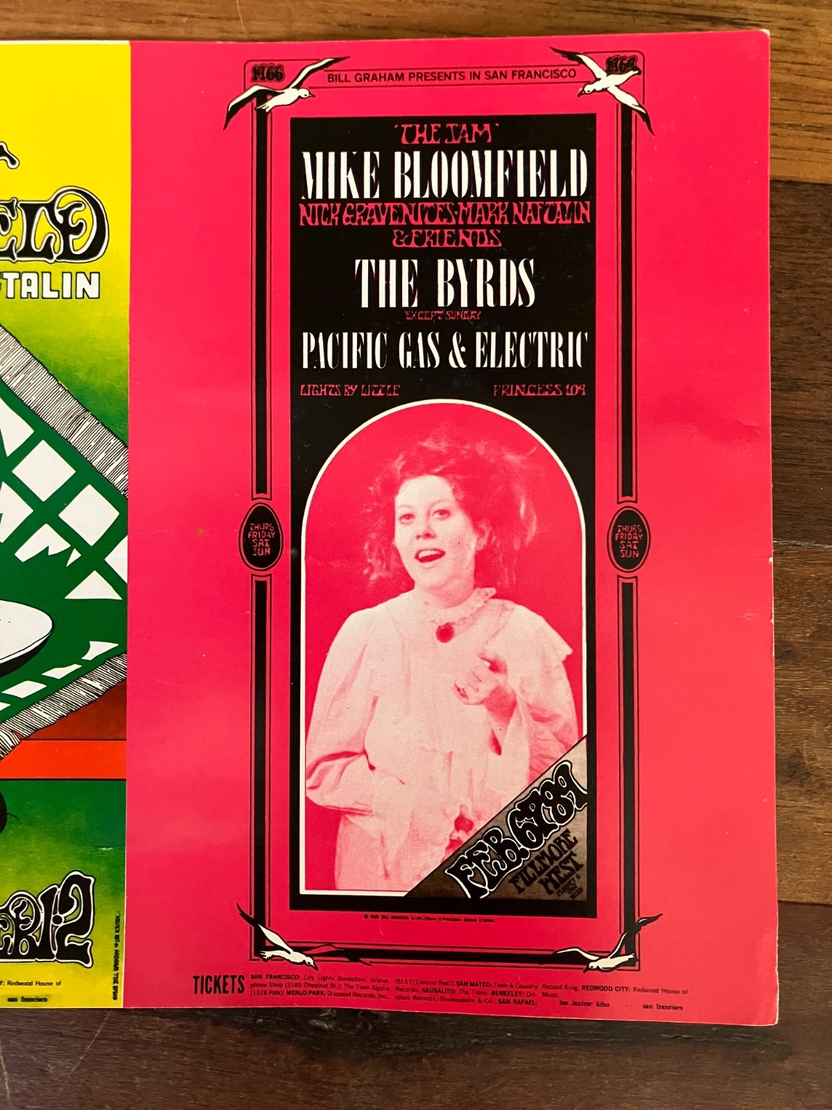 Fillmore Handbill Double Postcard Bloomfield Byrds Chuck Berry Feb 1969 Tuten