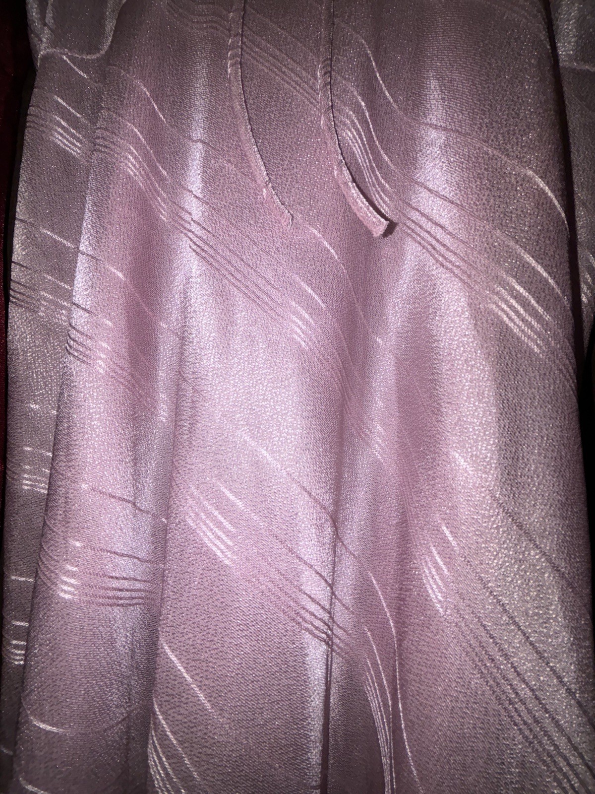 Vintage Sears Long Nylon Nightgown Lace Trim S 32/34 USA (2) Wine, Mauve