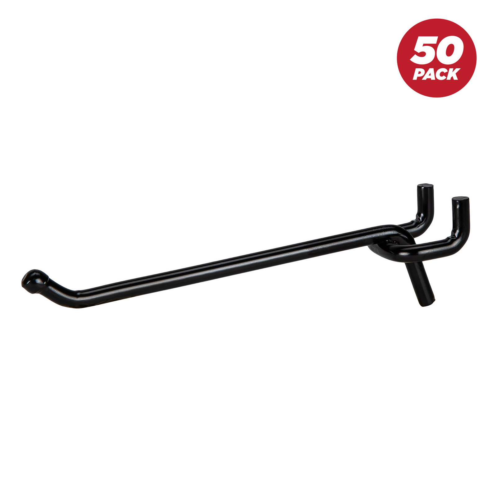 Presa Heavy Duty Black Steel Peg Board Shelving Hooks, 2 to 10-Inch, 50-Pack