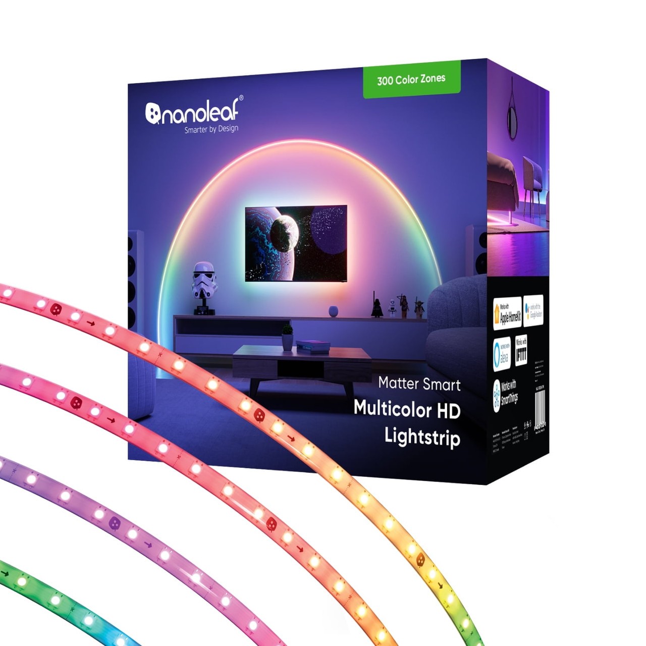 Nanoleaf Essentials Matter HD Multicolor Lightstrip (16.4ft) – Smart RGBIC LED S