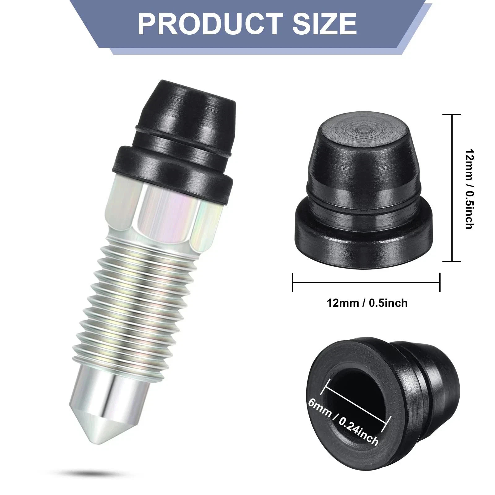 18 Pieces Brake Bleeder Caps Rubber Caliper Nipple Caps Dust Caps Brake Bleed...