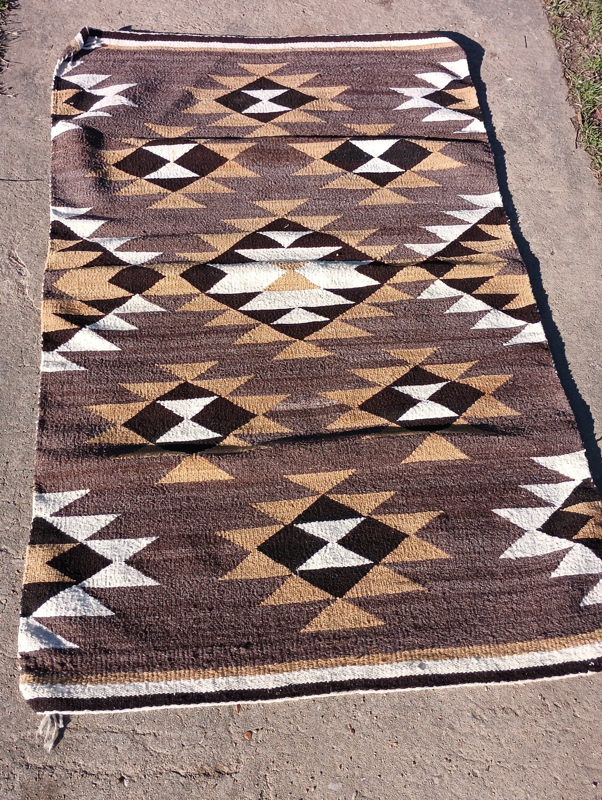 Vintage Navajo Wool Rug Horse Blanket Weaving Native American Indian Eye Dazzler