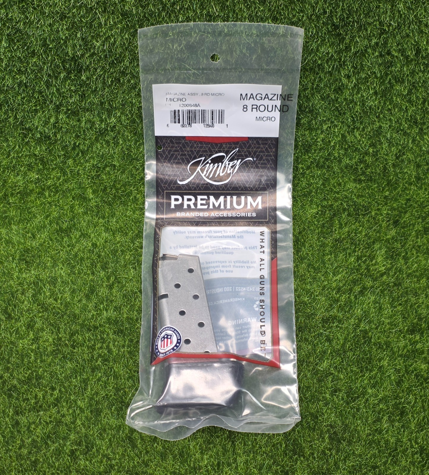 Kimber Micro 9 8-Round OEM 9mm Magazine w/Extended Basepad, Stainless - 1200848A