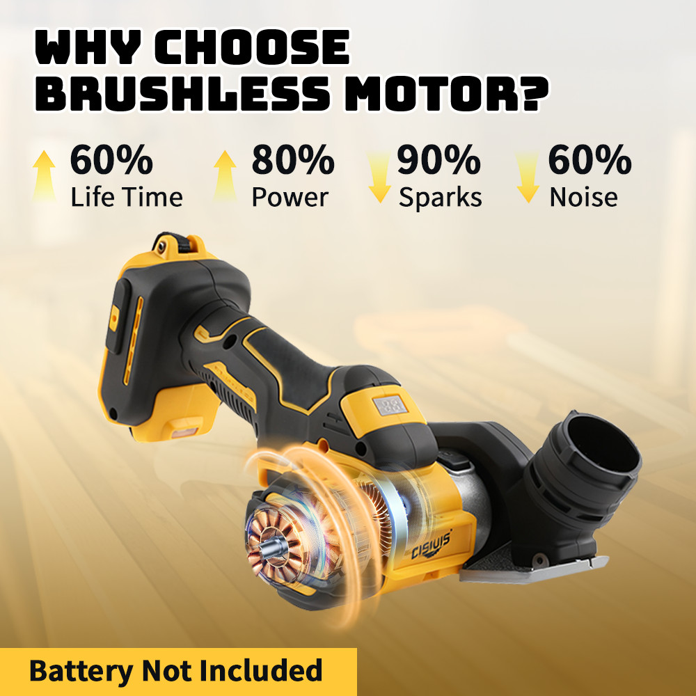 Compact 3" Electric Circular Saw - Brushless Motor, Fits DEWALT 20V/18V