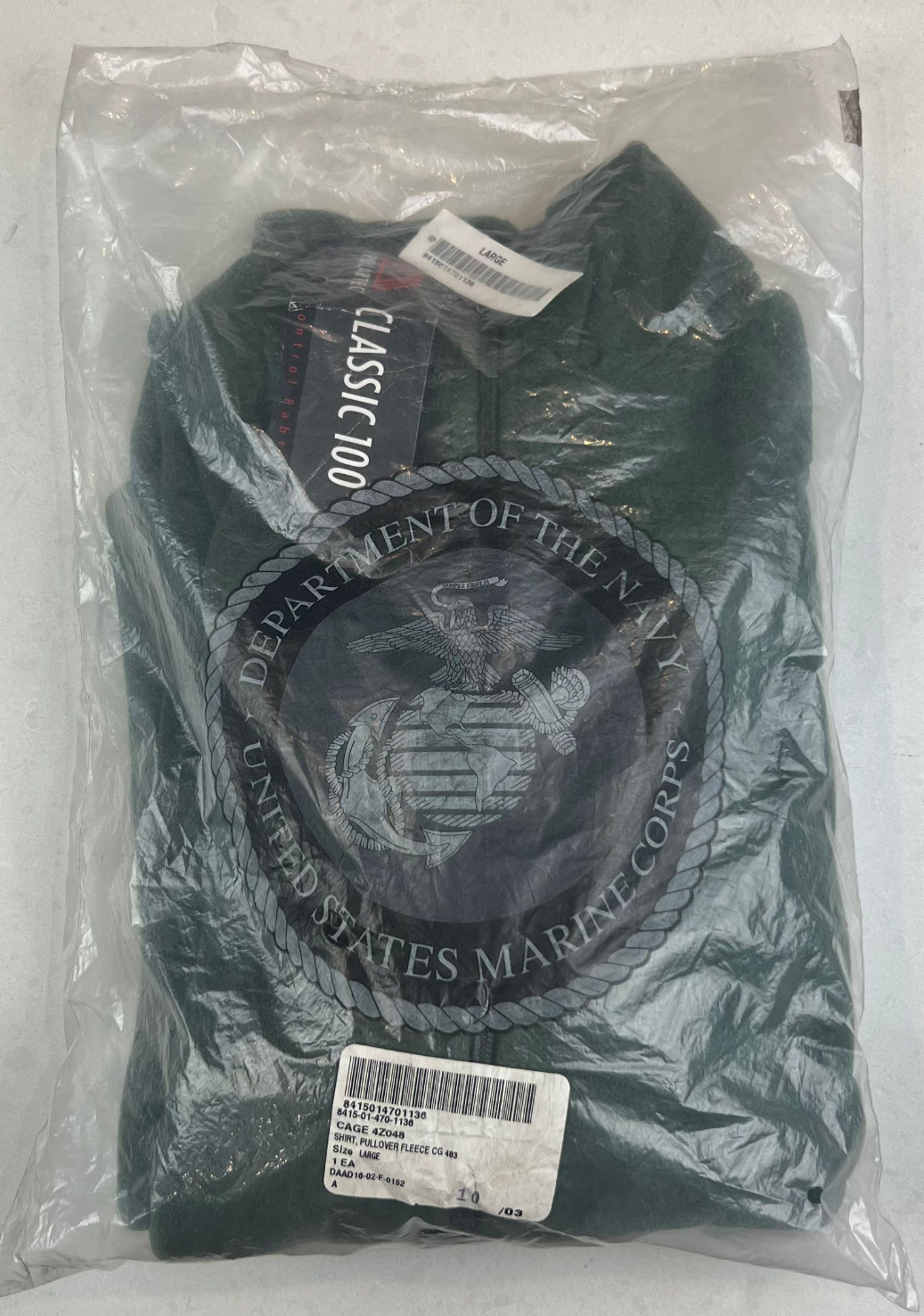 NEW USMC Olive Drab Green pullover Polartec 100 fleece jacket size Large