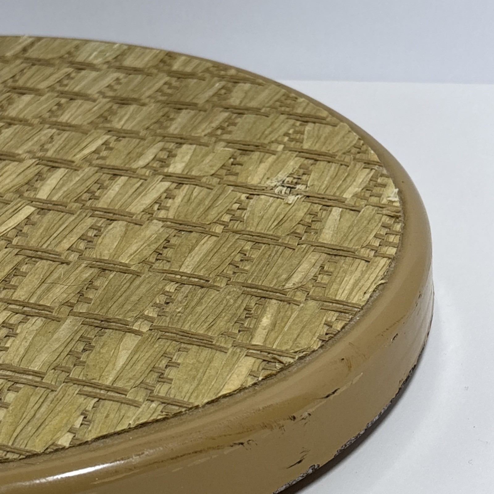 VTG Counselor Oval Bubble Viewer Bathroom Scale Mid Century Modern Rattan - USA