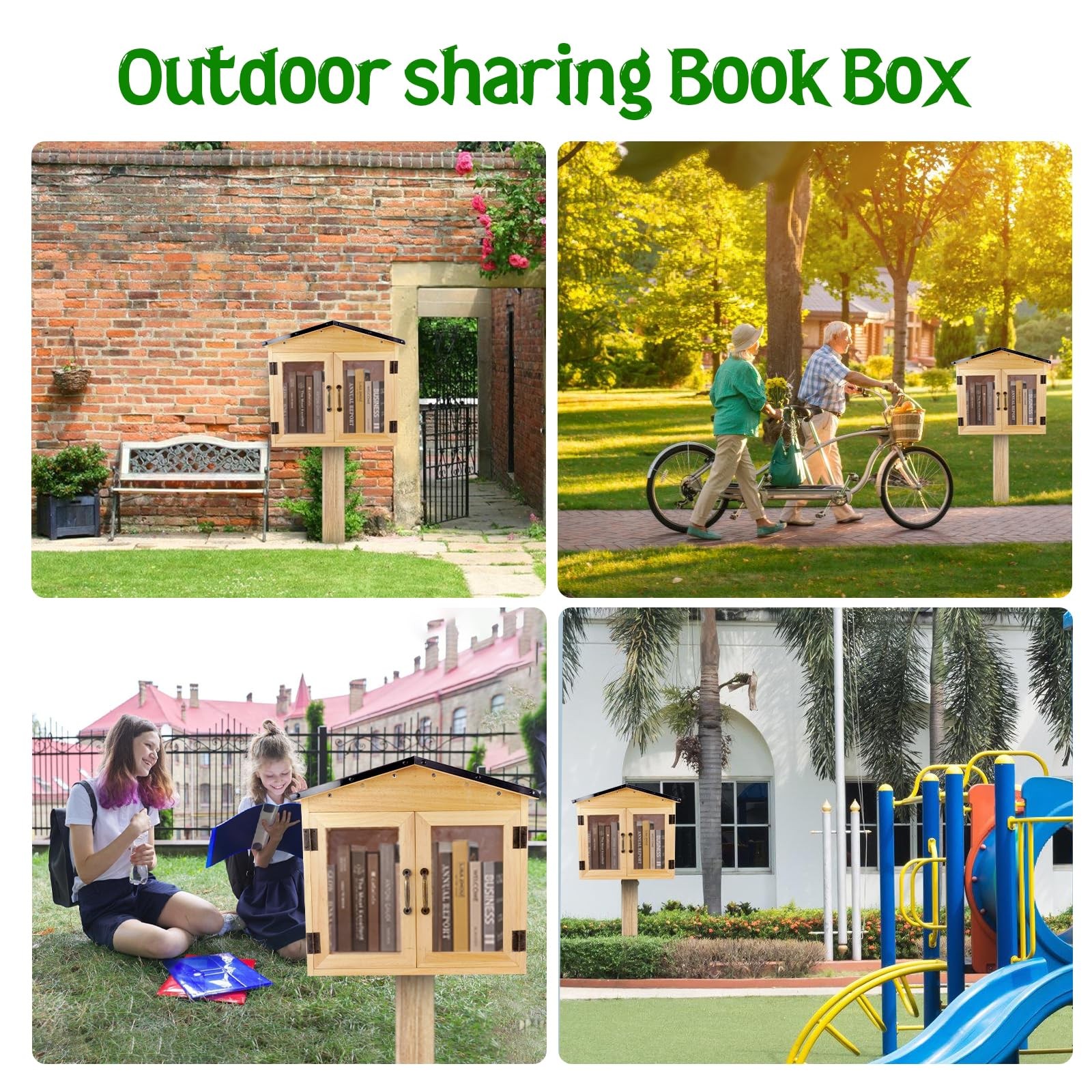 Outdoor Library Box Literature Exchange Box Outdoor Book Storage Little Wood ...