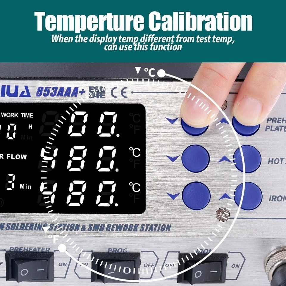YIHUA 853AAA+ Preheater Rework Station Digital Soldering & Desoldering Station