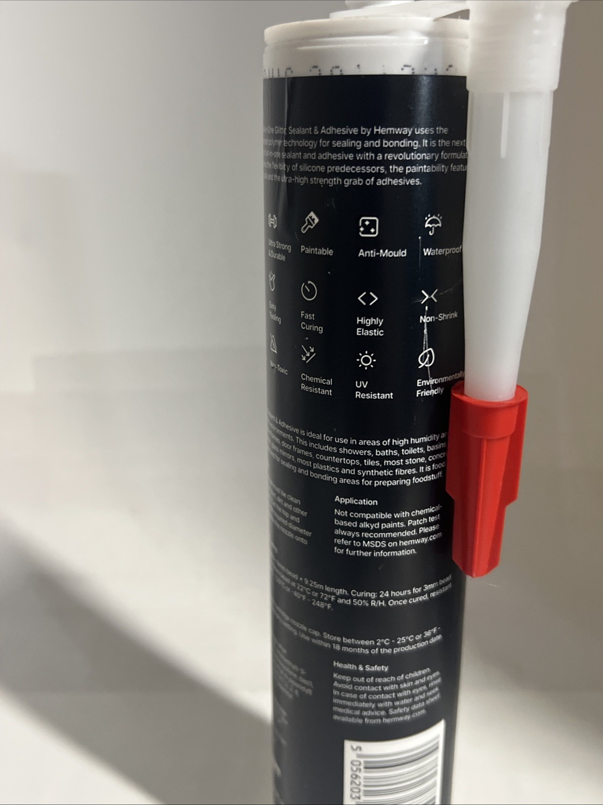 Hemway Glitter Sealant & Adhesive Transparent Silver Holographic 290ml Caulk