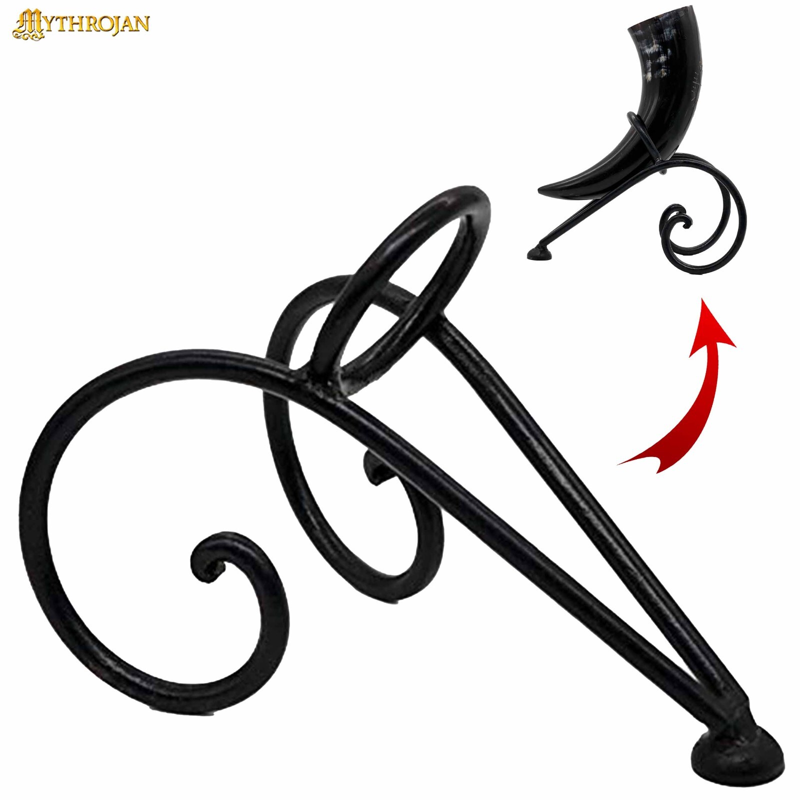 Medieval Horn Rack Hand Forged Iron Viking Knight Cosplay SCA Costume Accessory