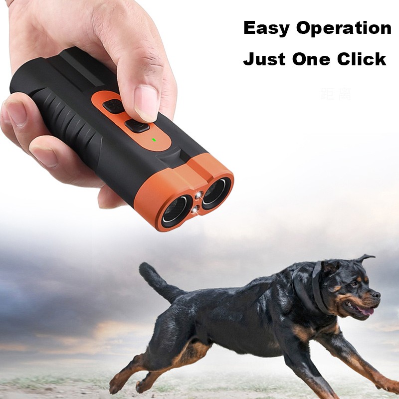 2025 Dual Head Ultrasonic Dog Repeller USB Rechargeable Dog Training Device