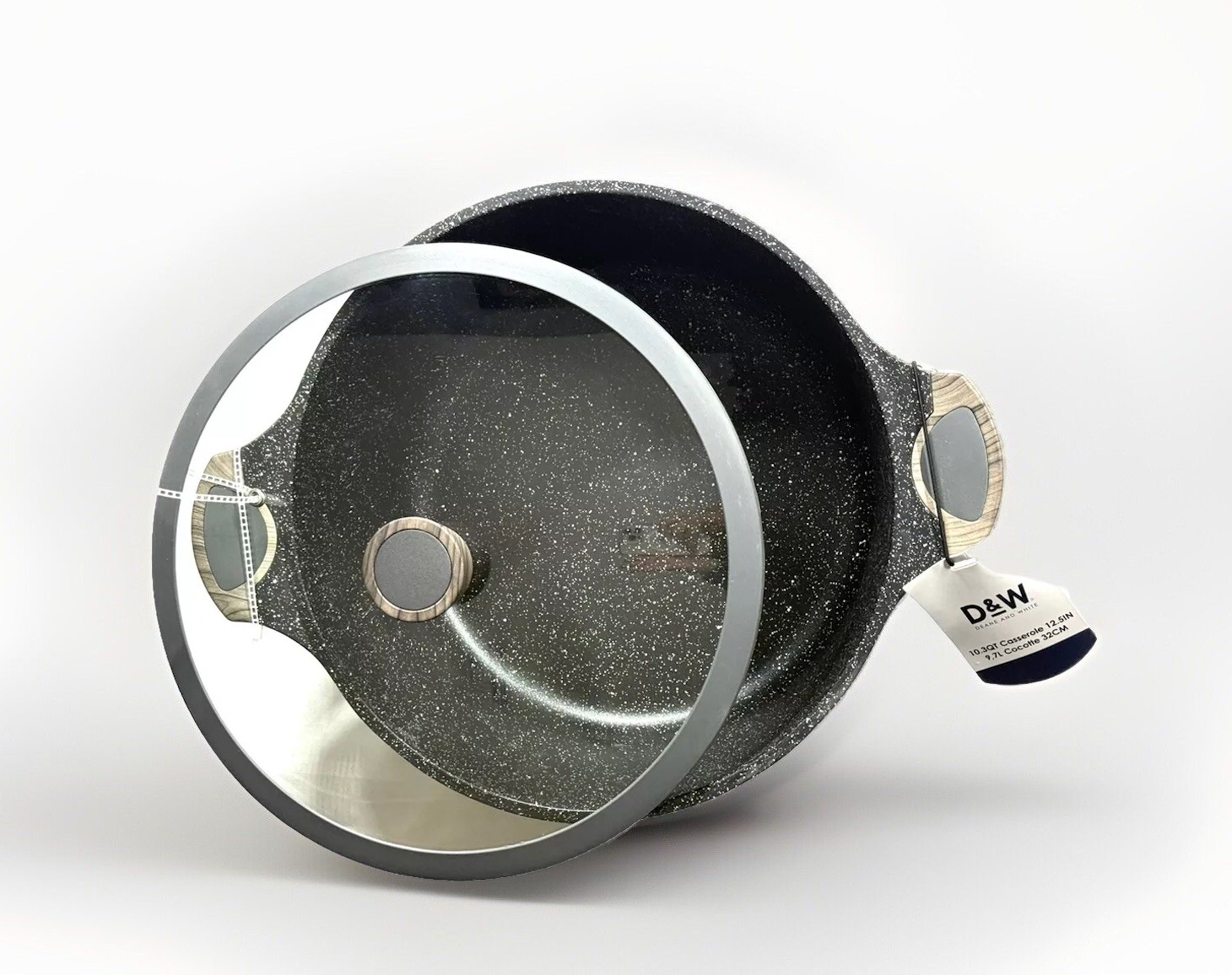 Big Size Pot/Casserole 12.5" Inch,10 Qt + Lid Party/Restaurant Size D&W Cookware