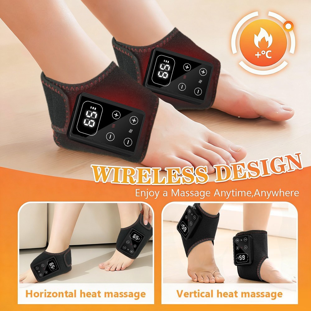 Heated Infrared Red Light 660nm & 850nm Foot Ankle Massager Therapy Pain Relief