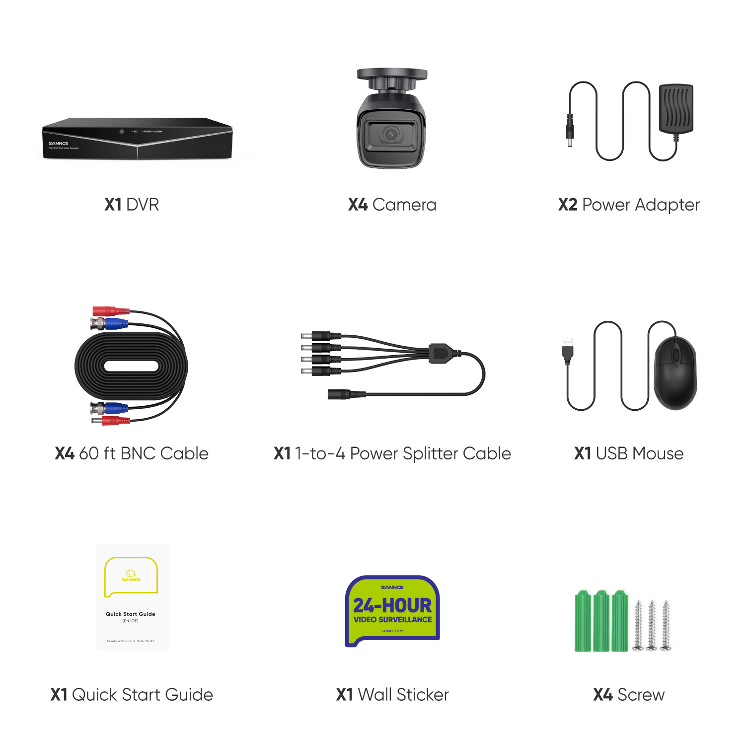 SANNCE 16CH DVR HD 1080P Video CCTV Security Camera System Smart Human Detection