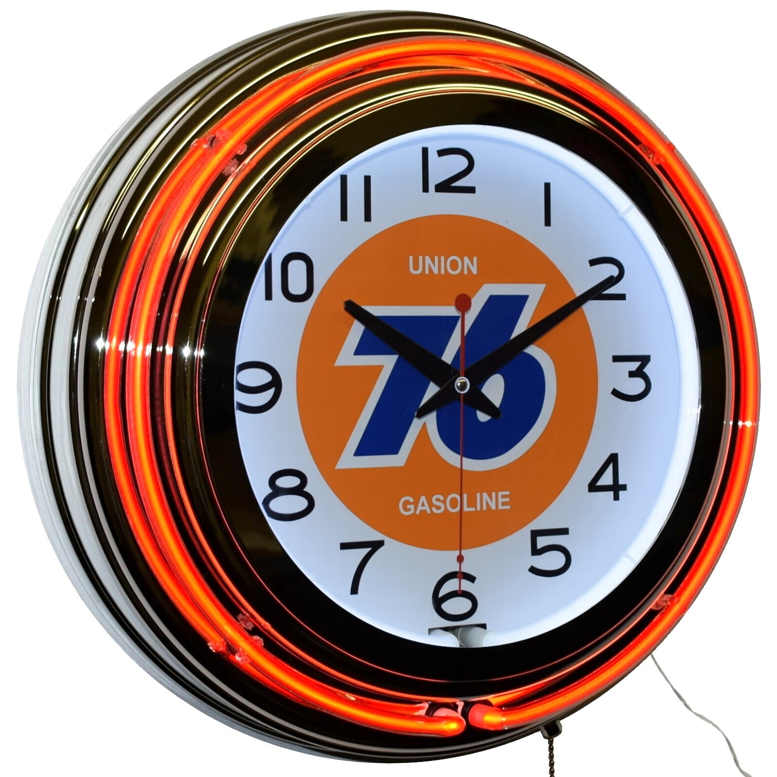 15" Union 76 Gasoline Gas Station Double Neon Advertising Clock Garage (Orange)